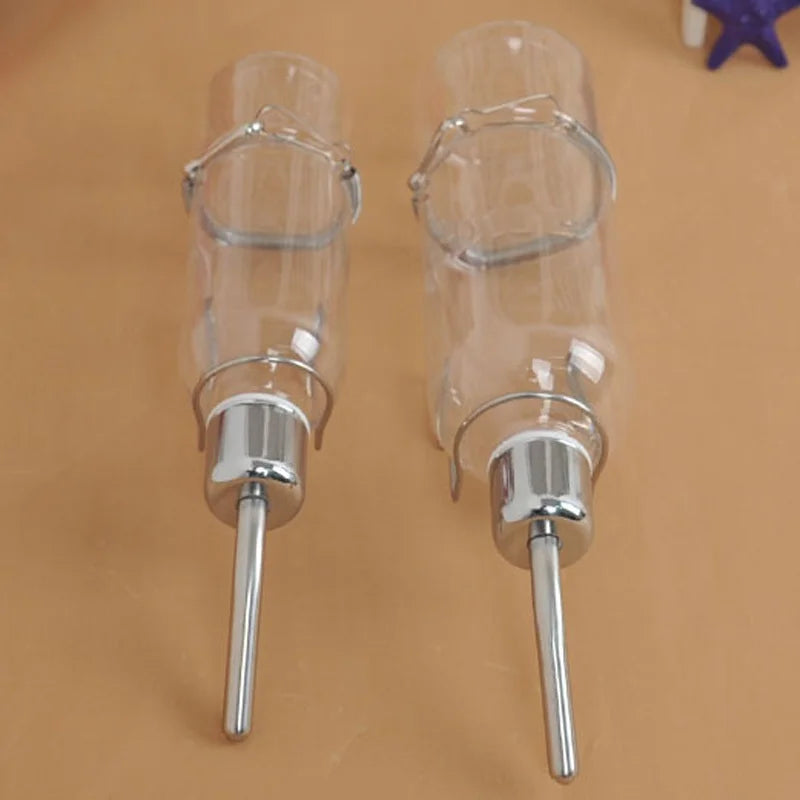 Pet Stainless Steel Hanging Waterer Small Pet Water Drinking Bottle