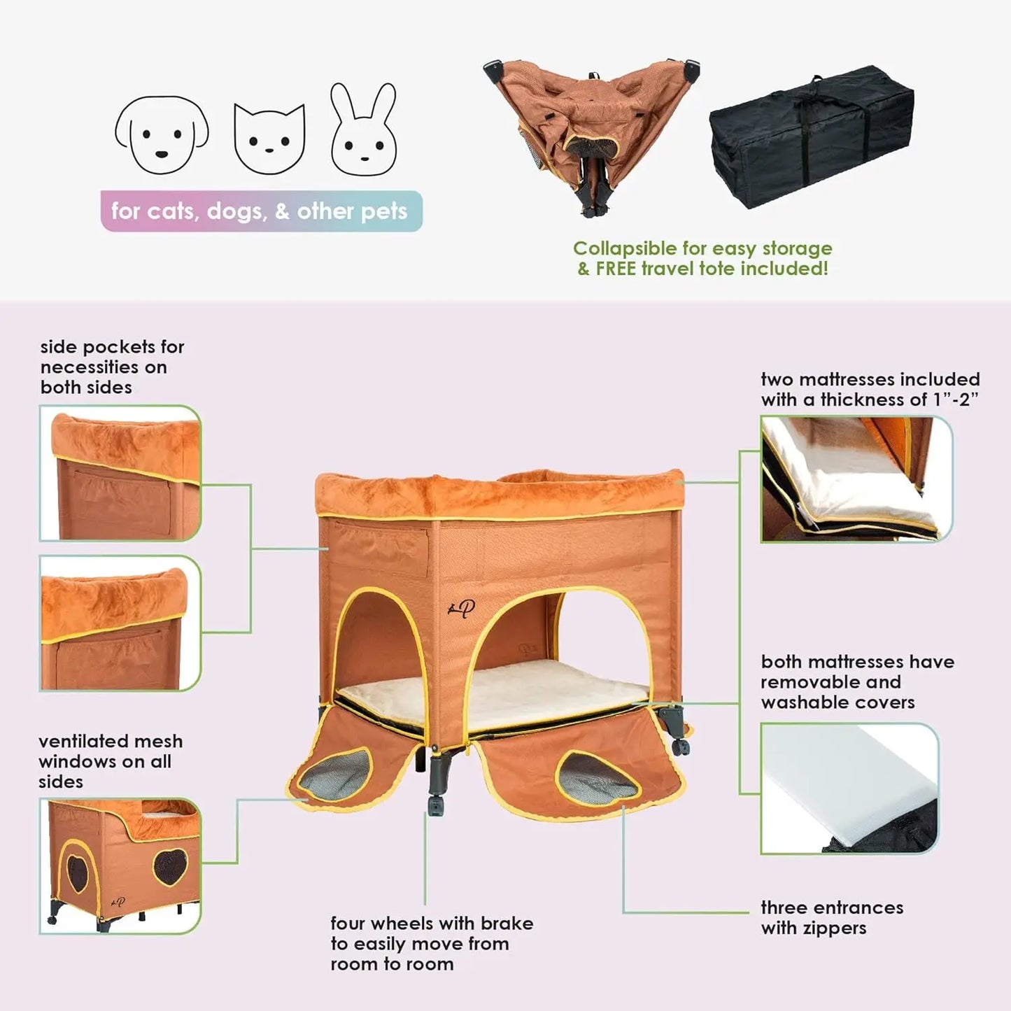 Bedside Lounge Pet Bed, Bunk Bed for Medium Size Pets