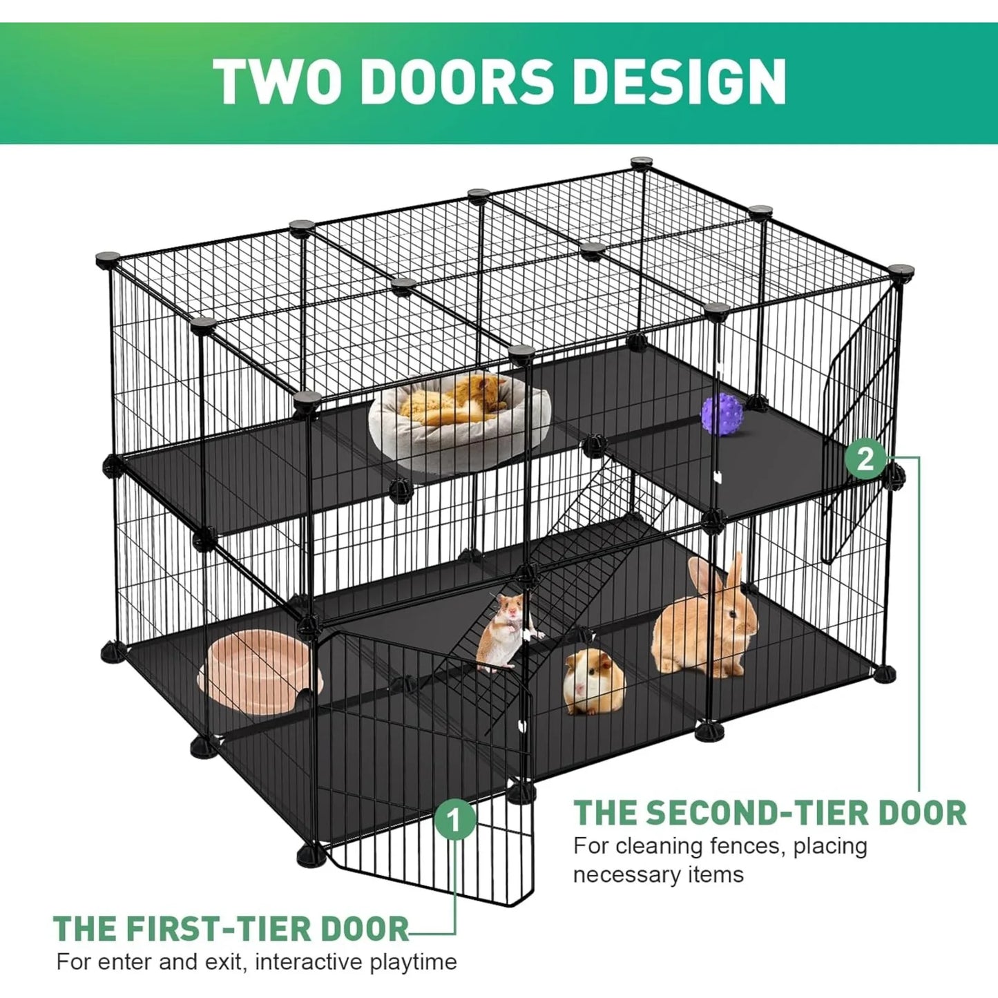 US Pet Playpen, Small Animal Playpen with 2 Doors