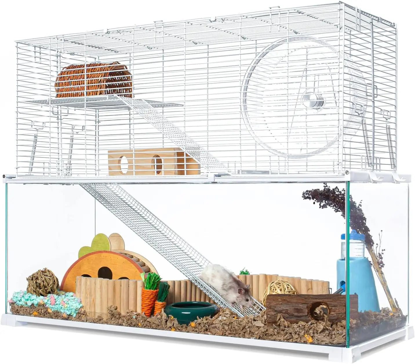 US 3 Tiers Large Hamster Cages, Glass Hamster Cage