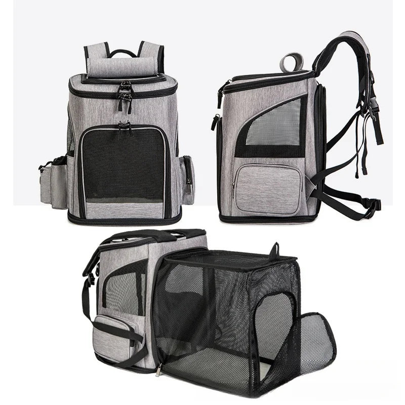Expandable Pet Backpack Dog Cat Carrier