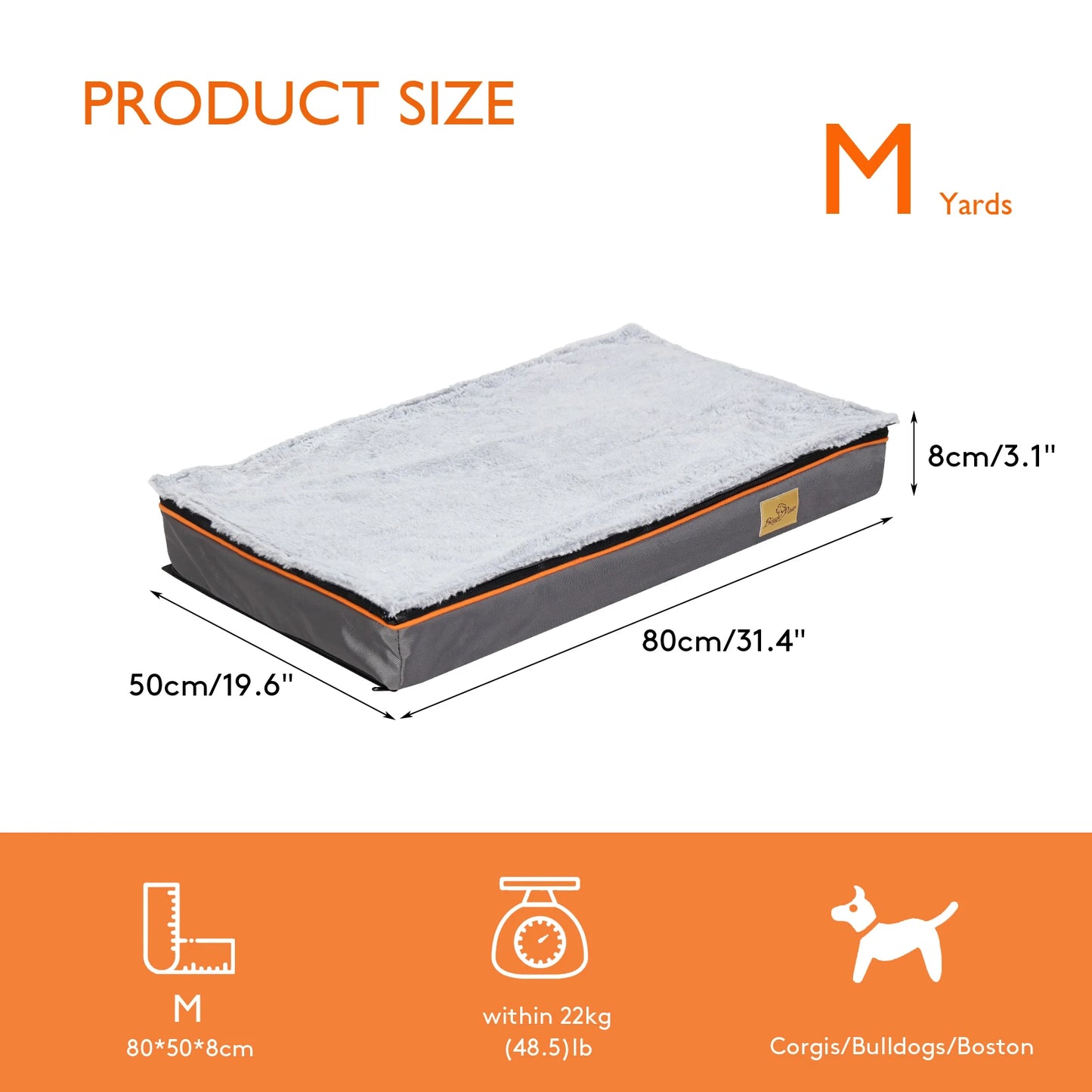 Large Padded Orthopedic Dog Bed with Washable Cover