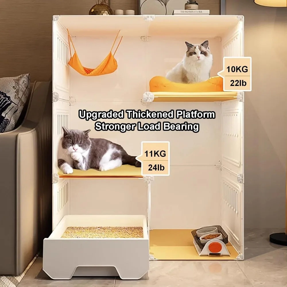 Cat Cages Indoor with Litter Box,