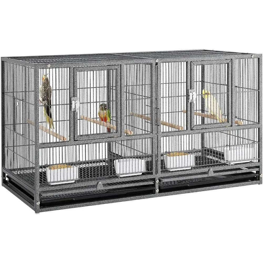 Stackable Bird Cage Divided Breeder Breeding Bird Cage Black