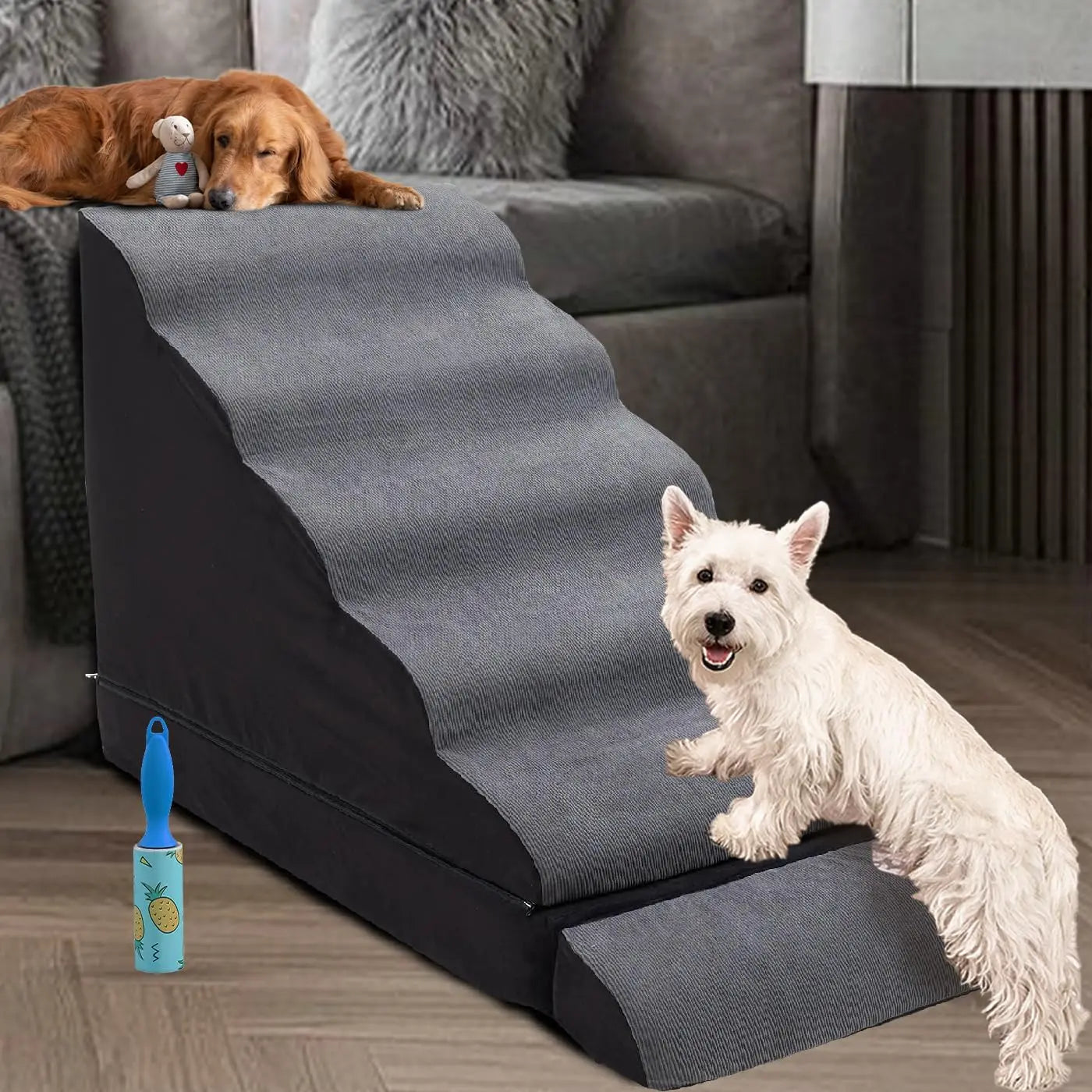 US 30 inch Foam Dog Stairs for High Beds