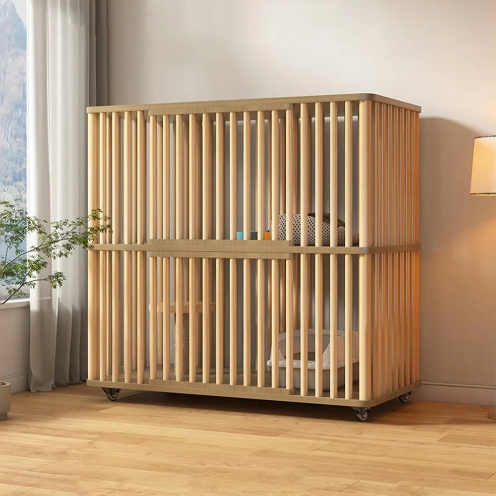 2 Tiers Cat House Crate with Scratching Post