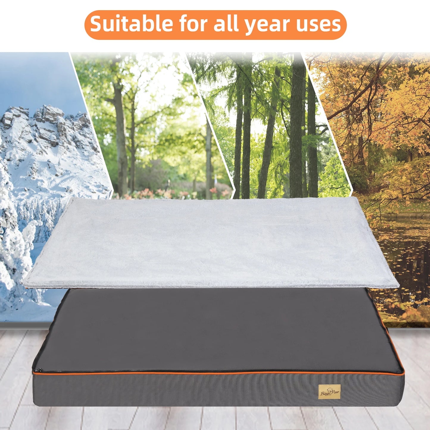 Large Padded Orthopedic Dog Bed with Washable Cover