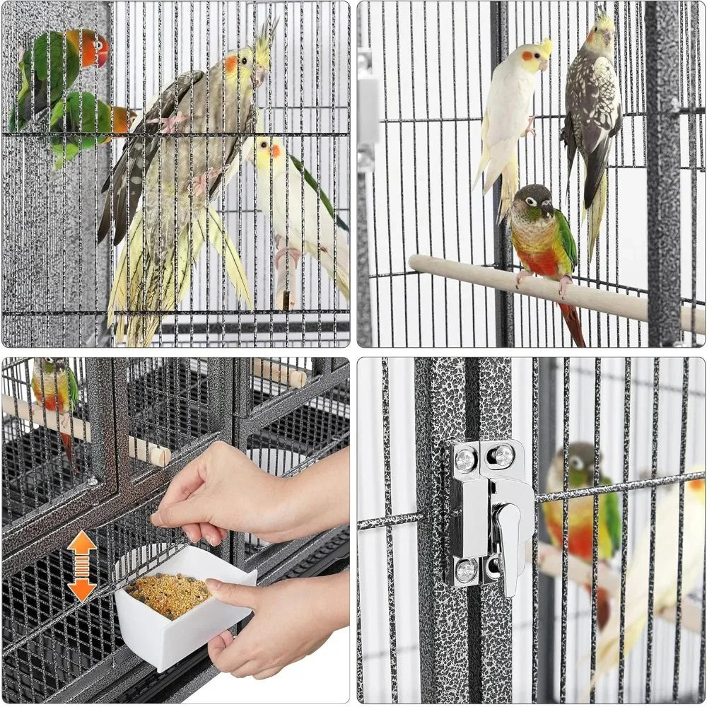 Stackable Bird Cage Divided Breeder Breeding Bird Cage Black