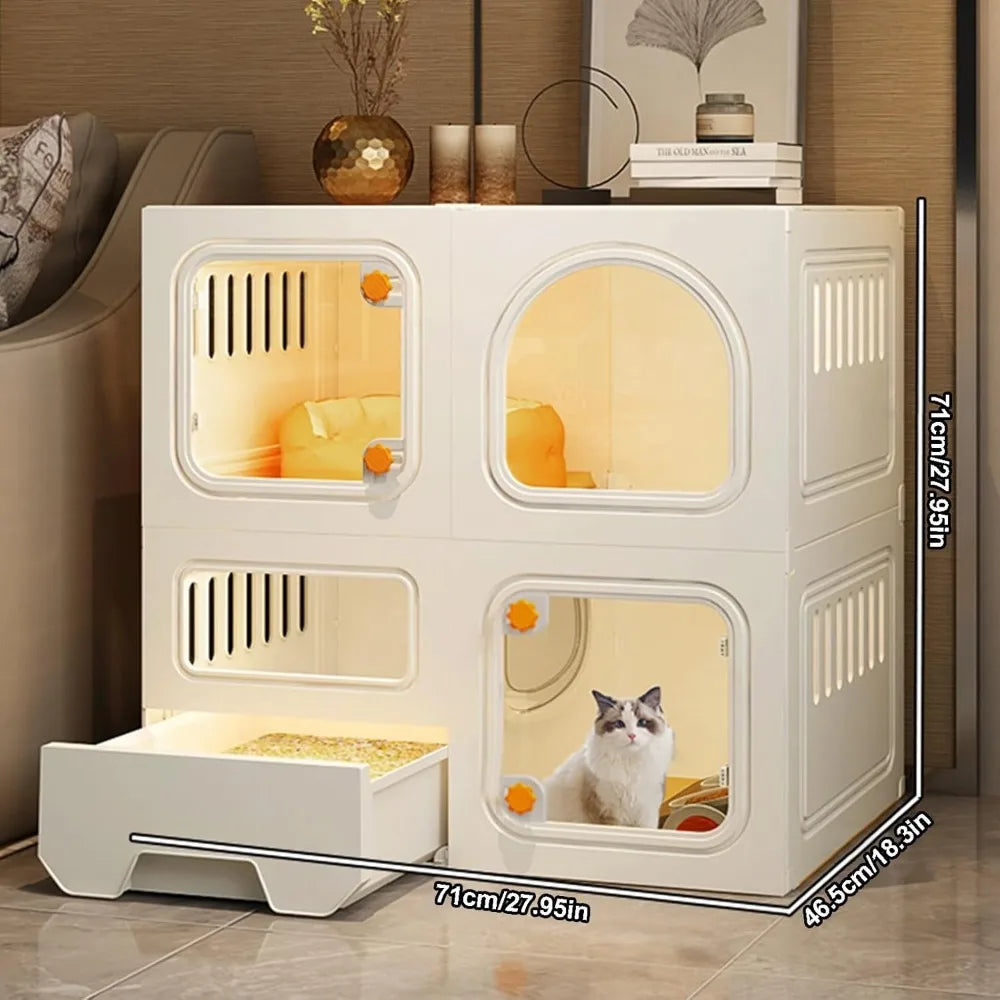 Cat Cages Indoor with Litter Box,
