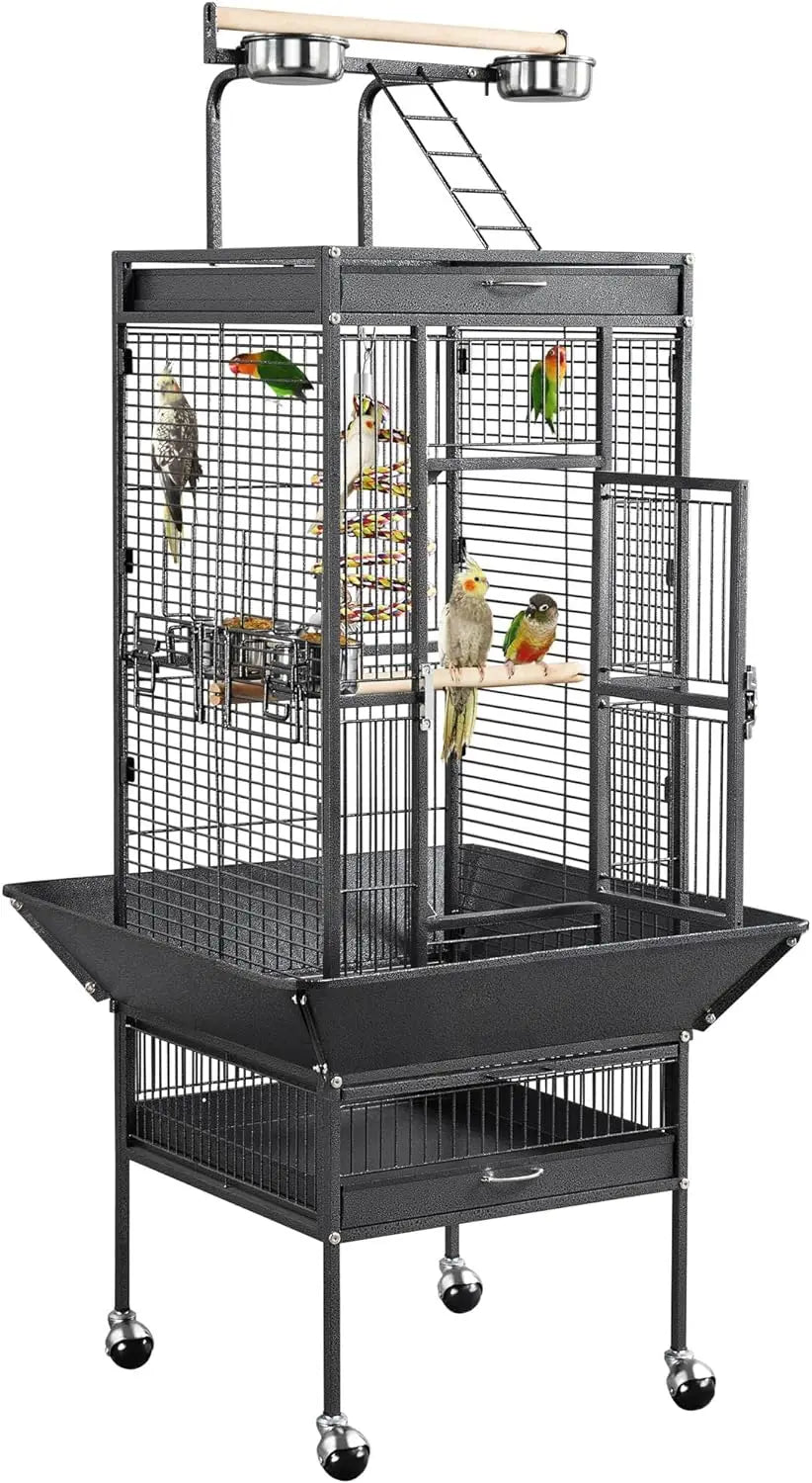 61-inch Wrought Iron Selection Play Top Large Parrot Bird Cage