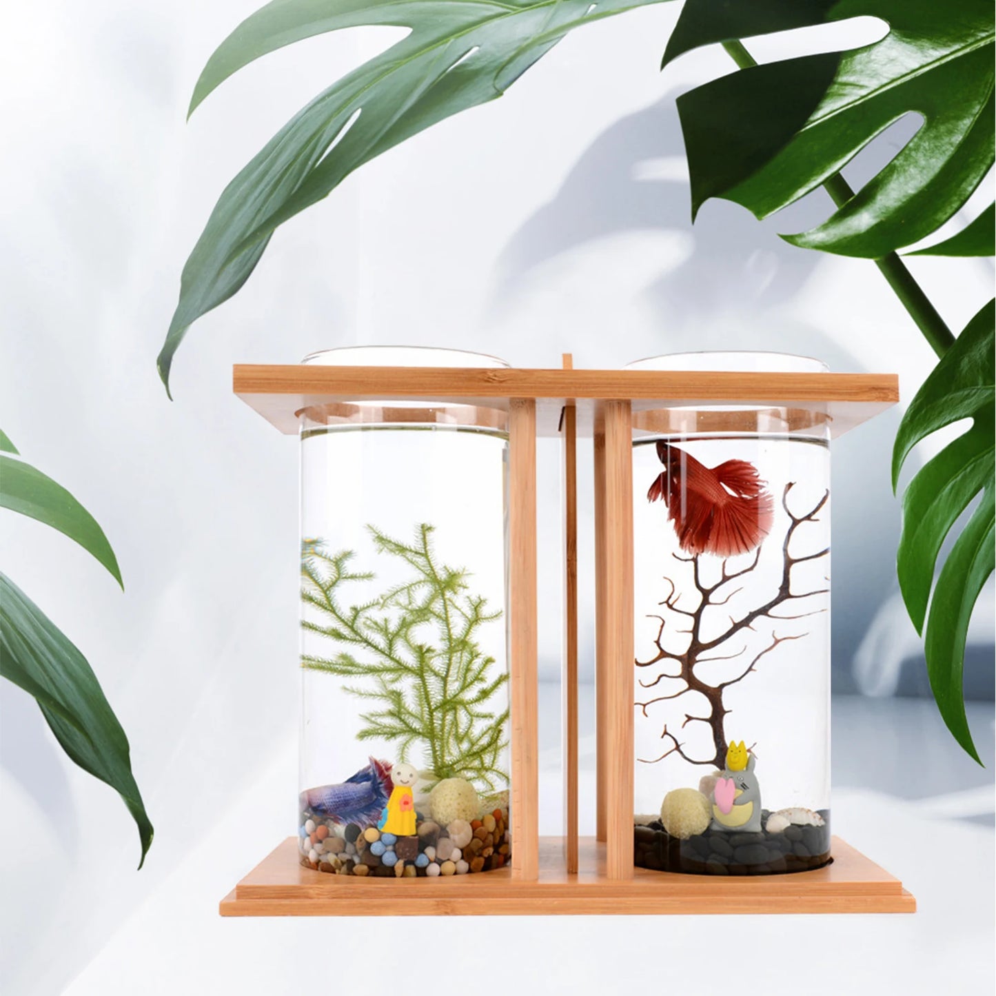 Mini Fish DIY Tank Creative Bamboo and Wood