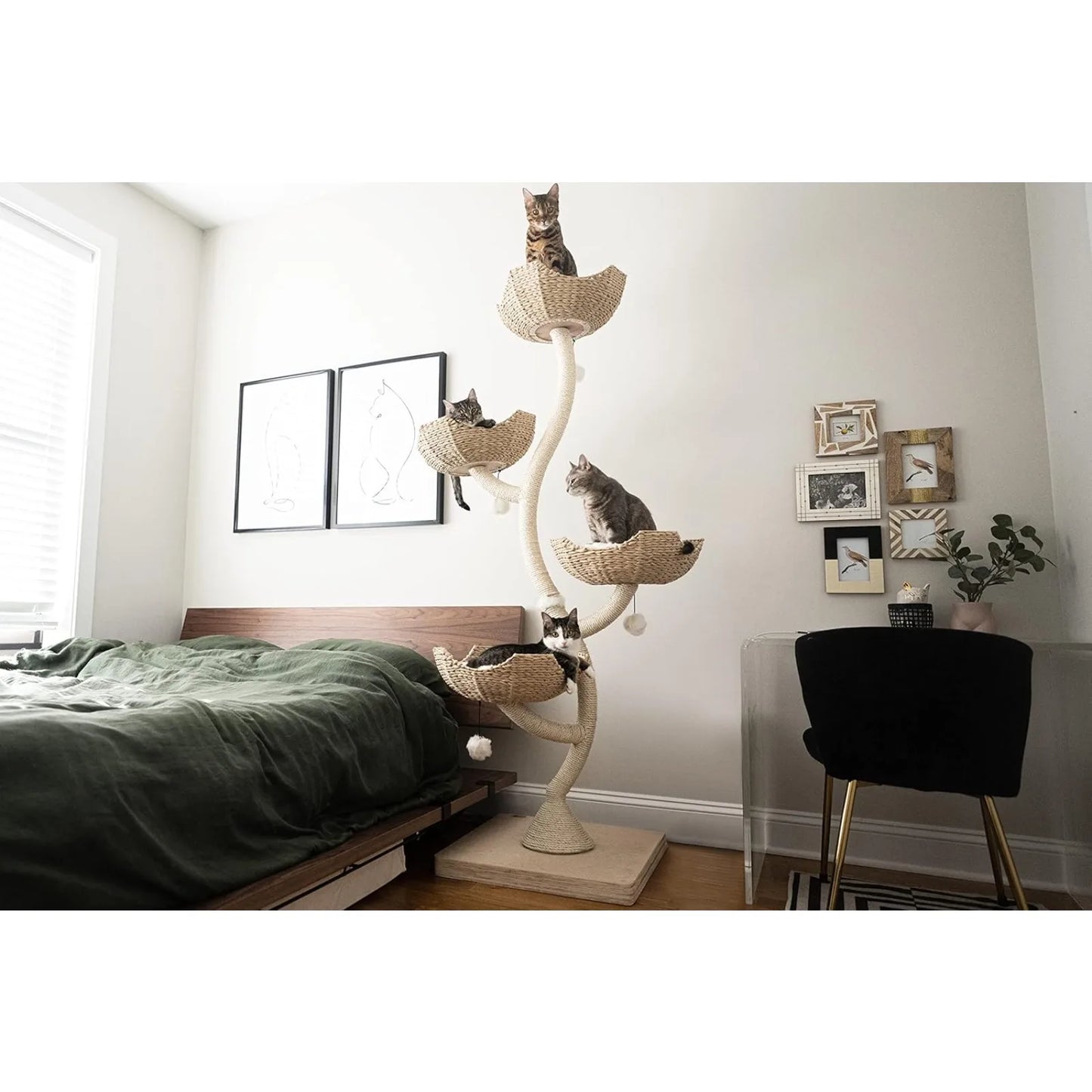 US MAU 73" Tall Modern Cat Tree Scratching Tower