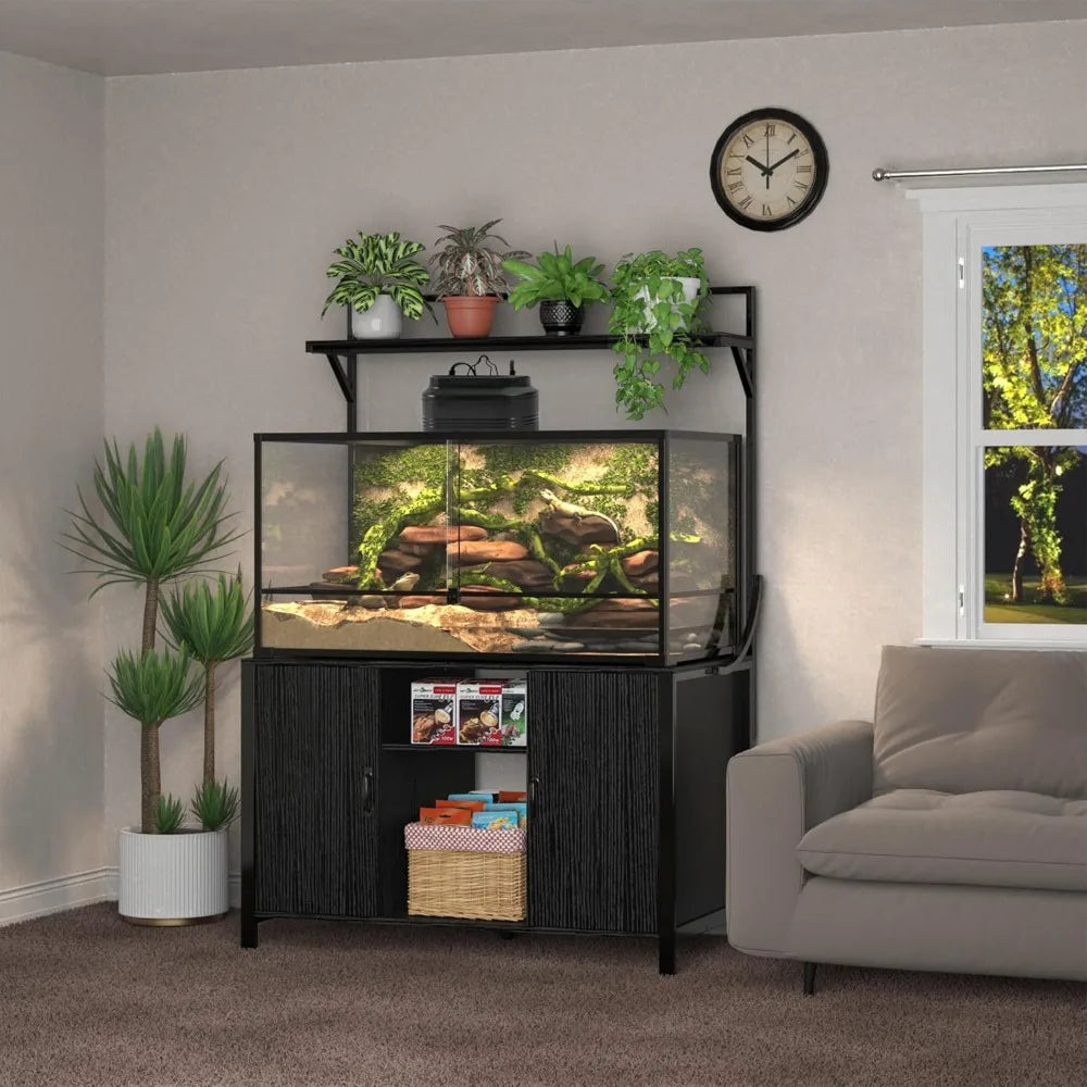 Reptile Tank Stand Stand with Cabinet for Accessories Storage
