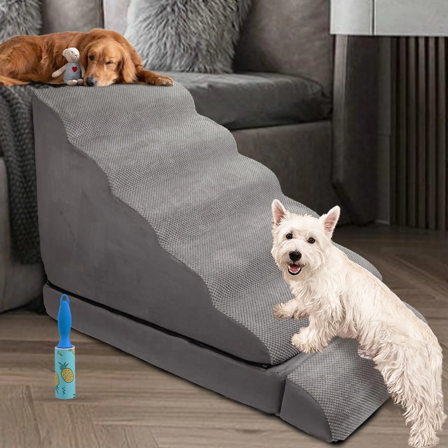 US 30 inch Foam Dog Stairs for High Beds