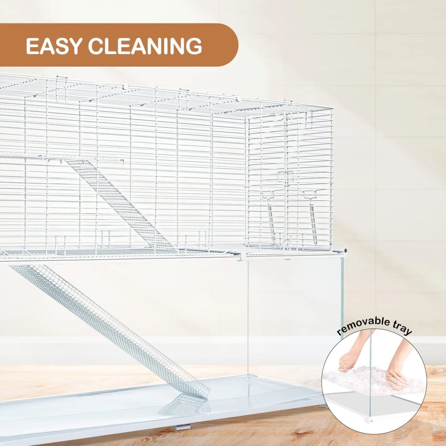 US 3 Tiers Large Hamster Cages, Glass Hamster Cage