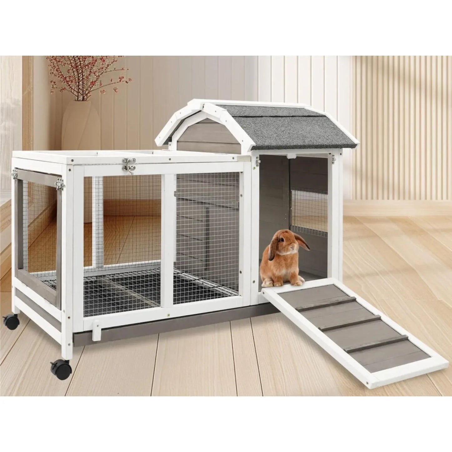 US Large Classic Wooden In/Outdoor Guinea Pig House