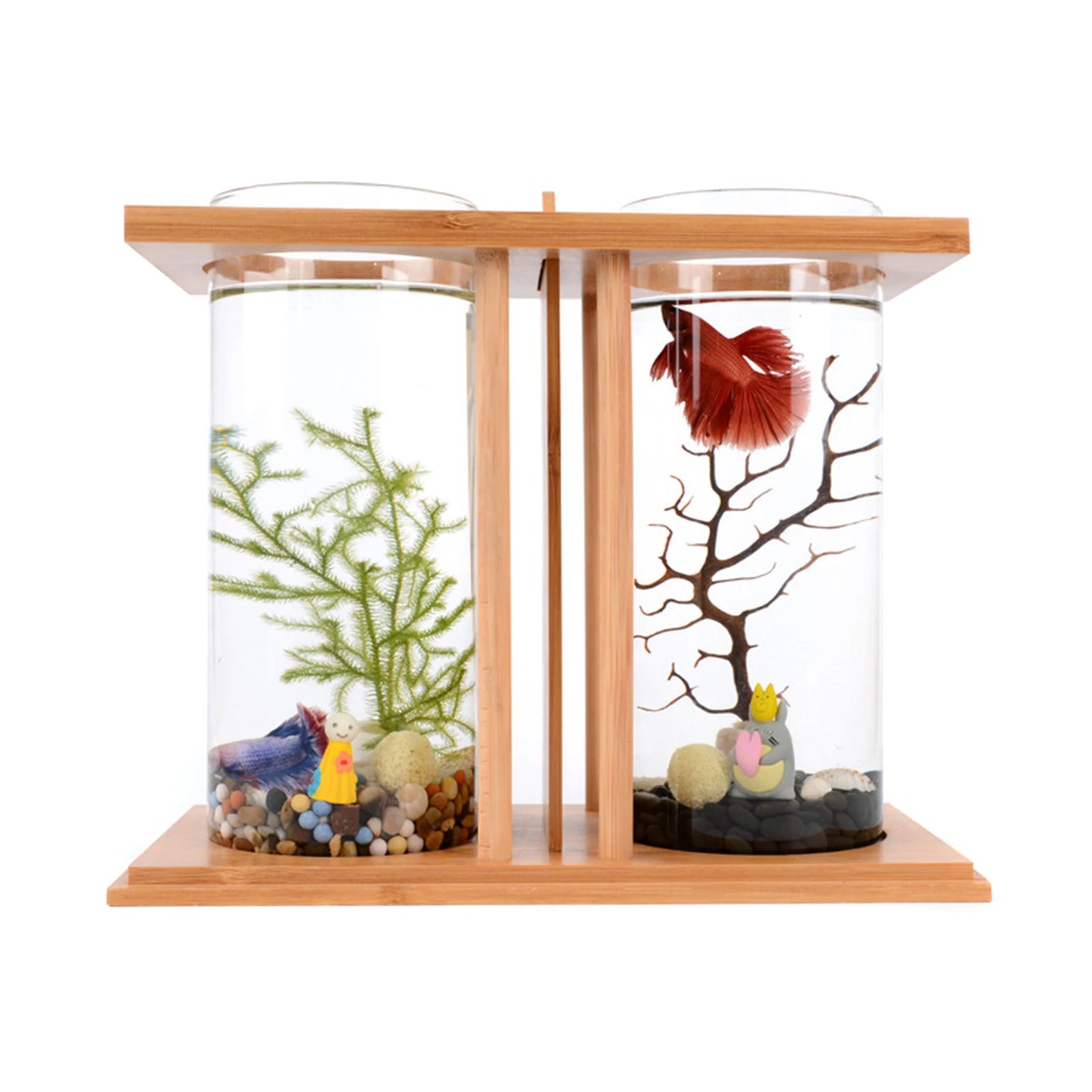 Mini Fish DIY Tank Creative Bamboo and Wood