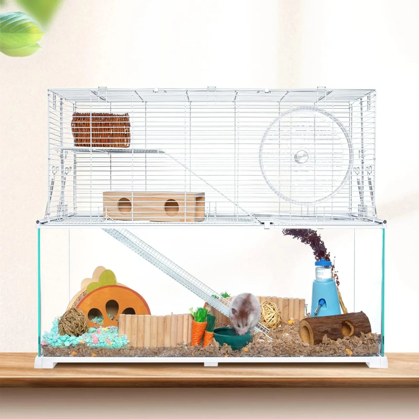 US 3 Tiers Large Hamster Cages, Glass Hamster Cage