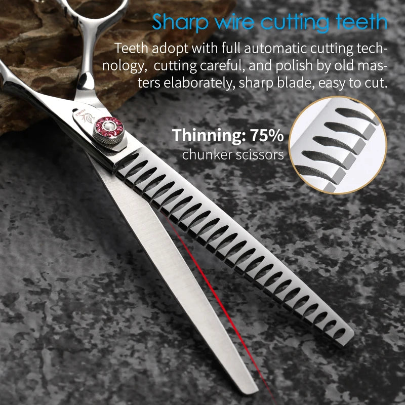 Fenice 7.5inch Professional Dog Grooming Scissors Chunker Shears Pet Supplies JP440C Dog Beauty Pet Items Dog Accesories