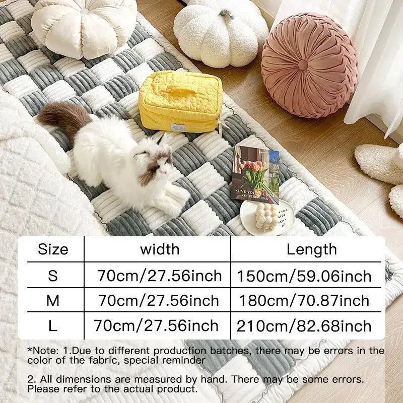 Plaid Pattern Pet Bed, Soft Comfortable Pet Mat, for Cats & Dogs, Cat Bed