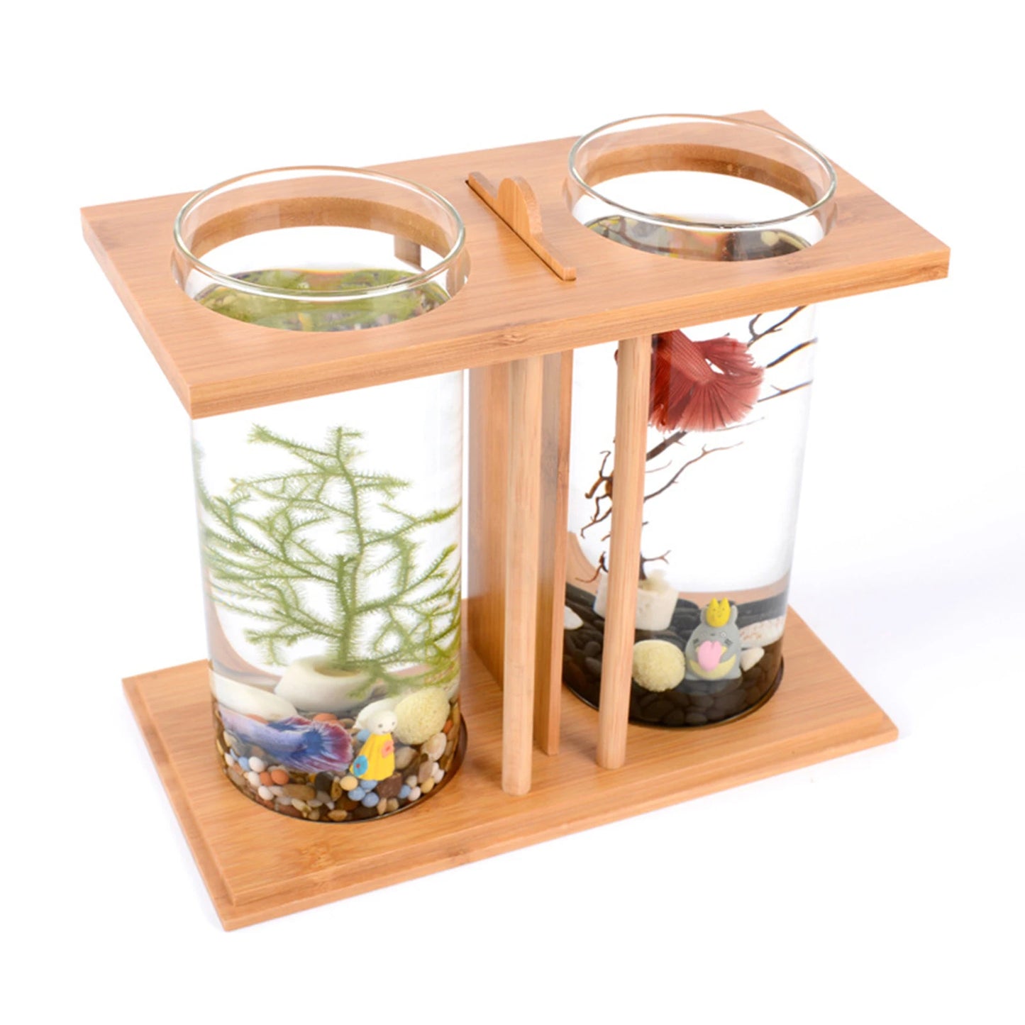 Mini Fish DIY Tank Creative Bamboo and Wood