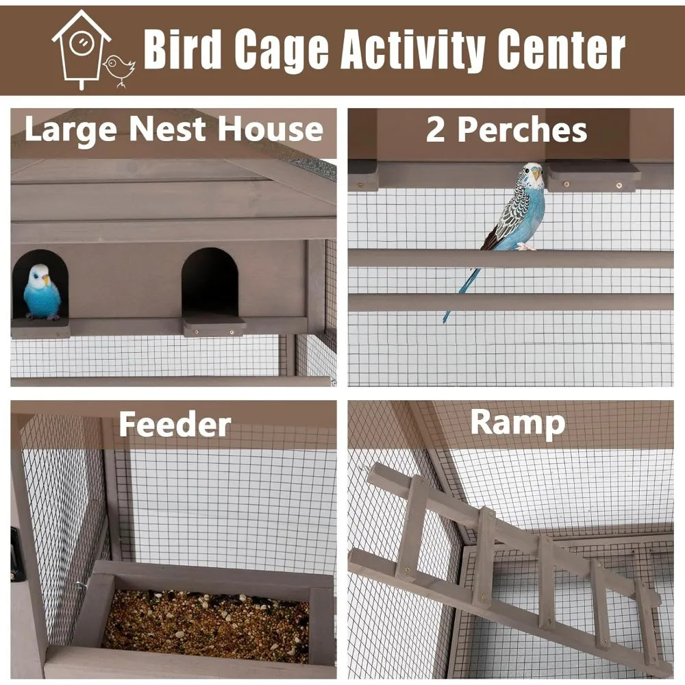 Flight Bird Cage Outdoor Large Wooden