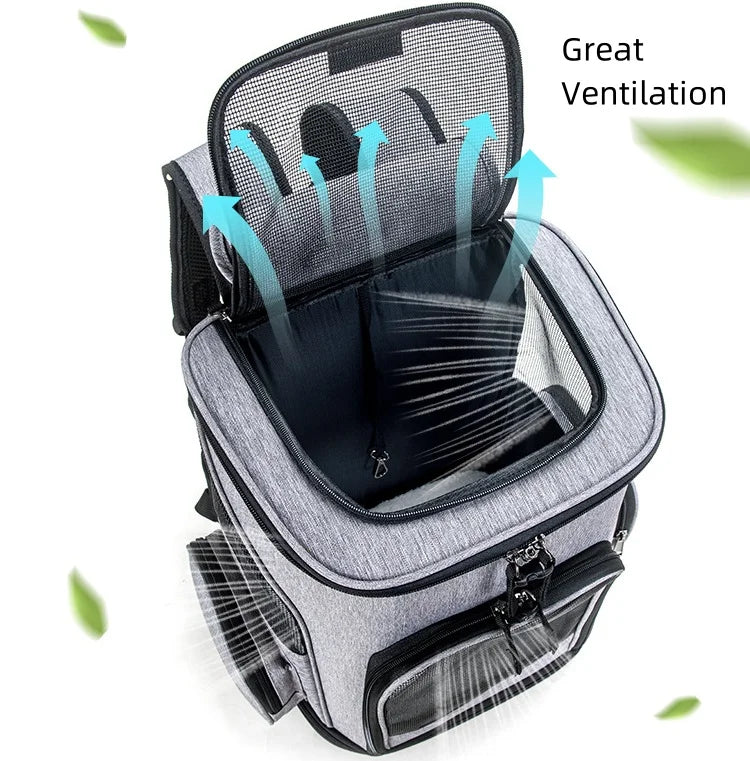 Expandable Pet Backpack Dog Cat Carrier