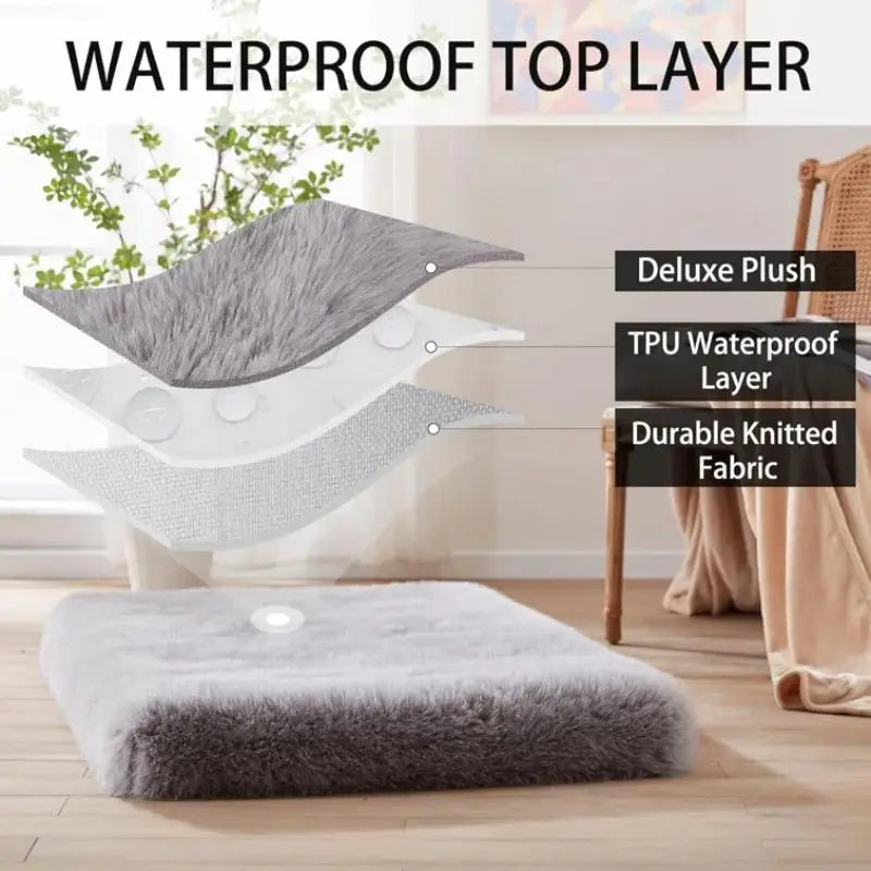 Dog Beds for Large Dogs, Plush Dog Crate Bed