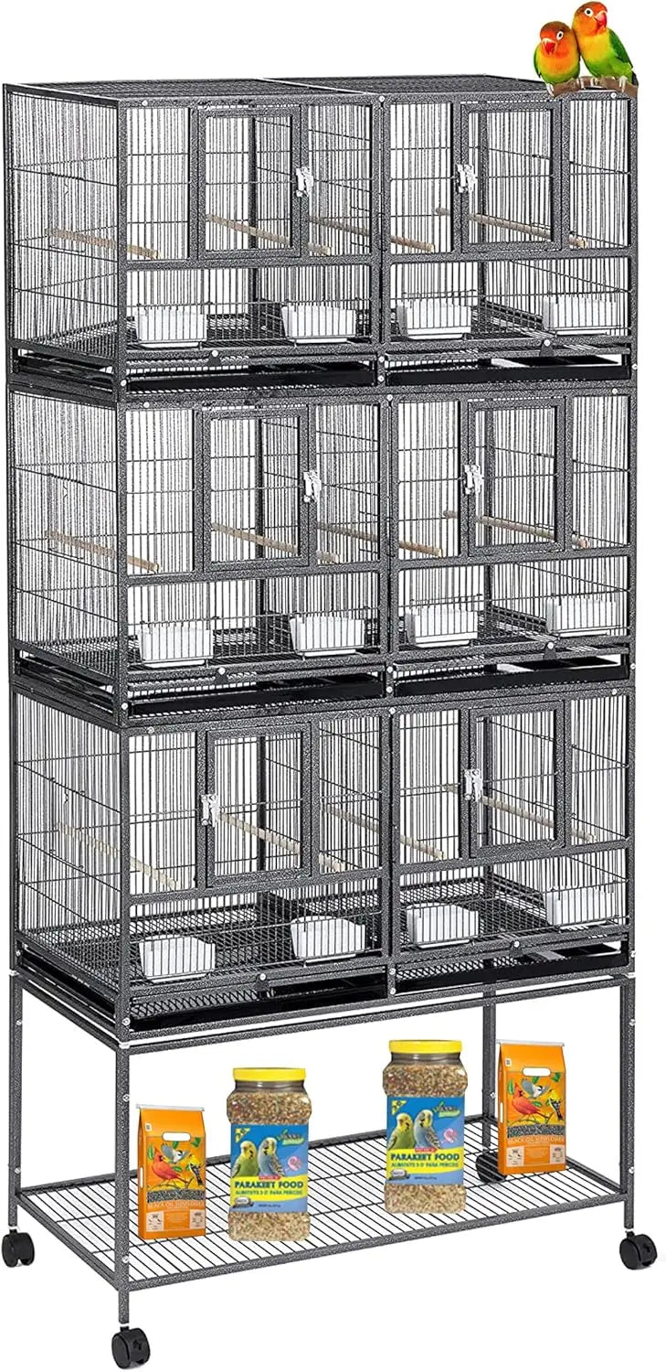 Triple Stackable Center Divided Breeder Breeding Bird Flight