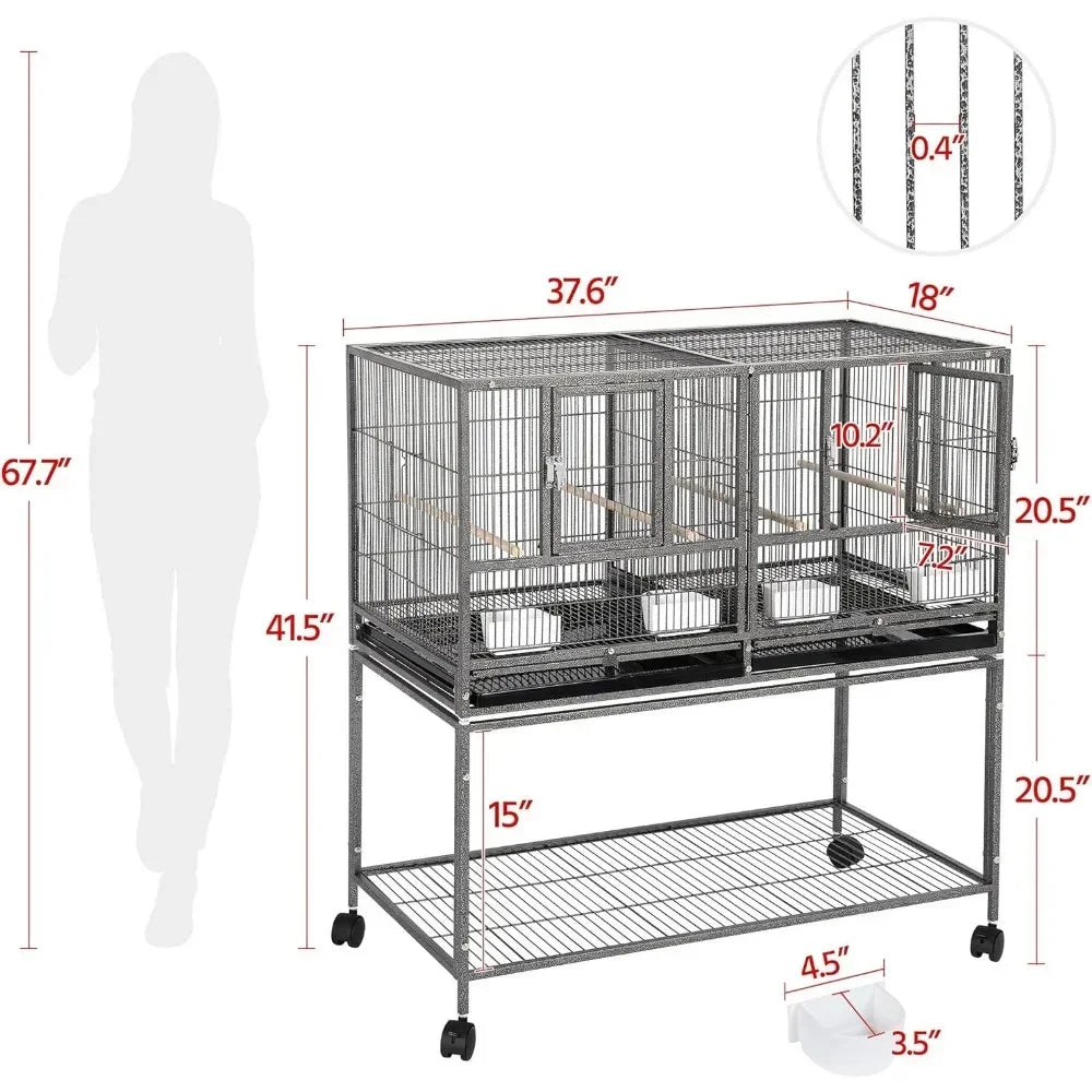 Bird Cage, 41.5 "stackable Separation, Canary Parrot Cage