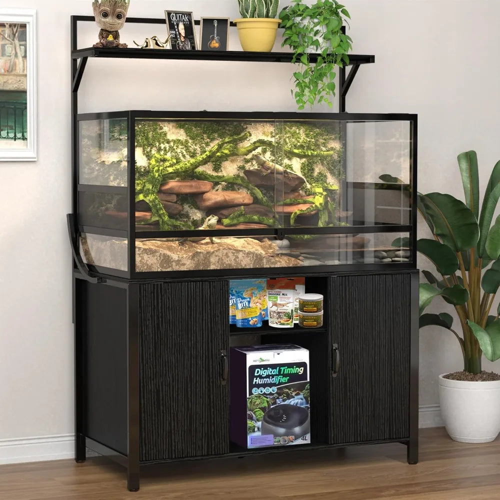 Reptile Tank Stand Stand with Cabinet for Accessories Storage
