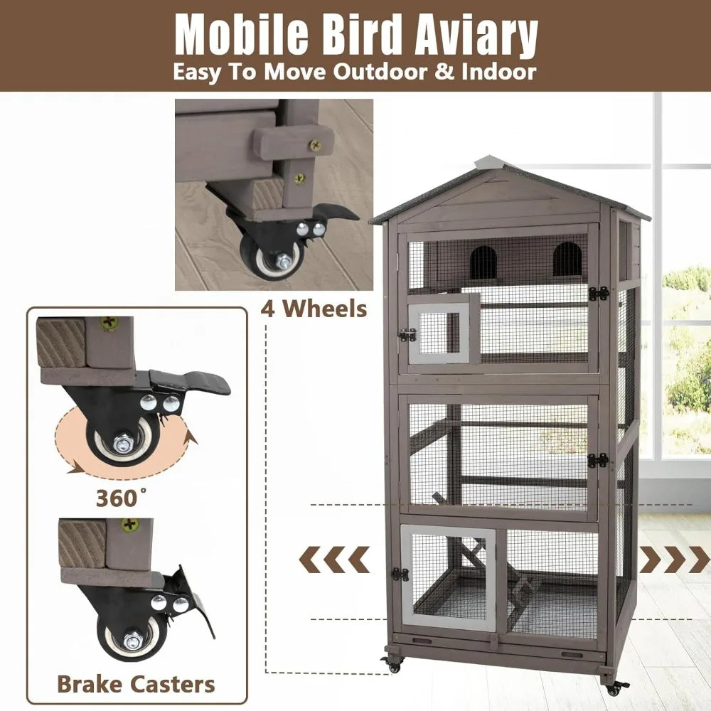 Flight Bird Cage Outdoor Large Wooden