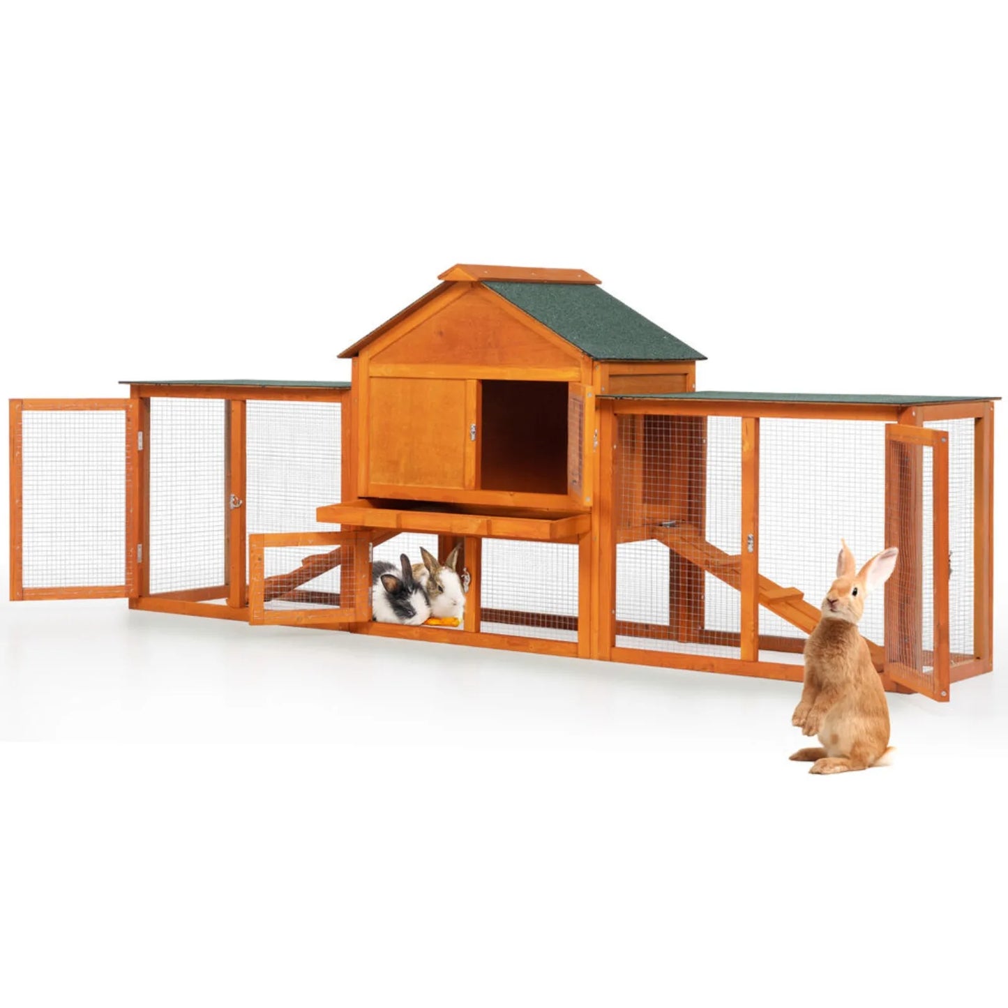 84" Rabbit Hutch Chicken Coop Wooden