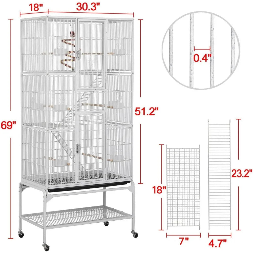 Extra Large Rolling Metal Small Animal Cage