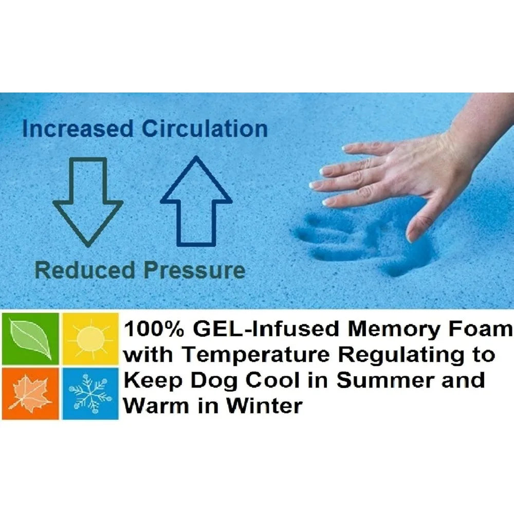 Orthopedic Small Medium Gel Memory Foam Pet Dog Bed