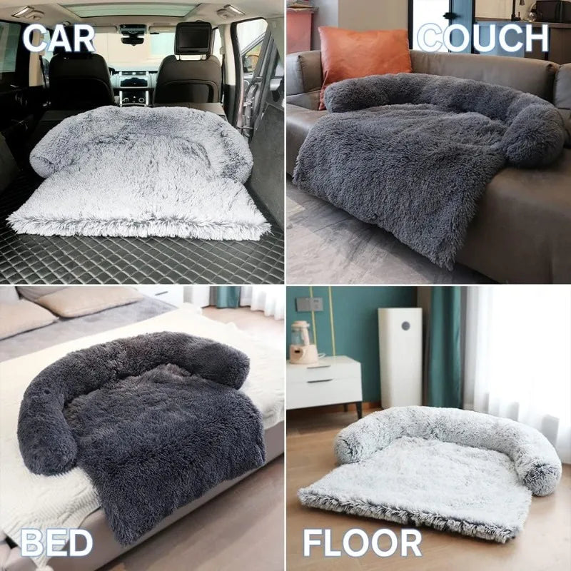 Calming Dog Bed Fluffy Plush Dog Mat