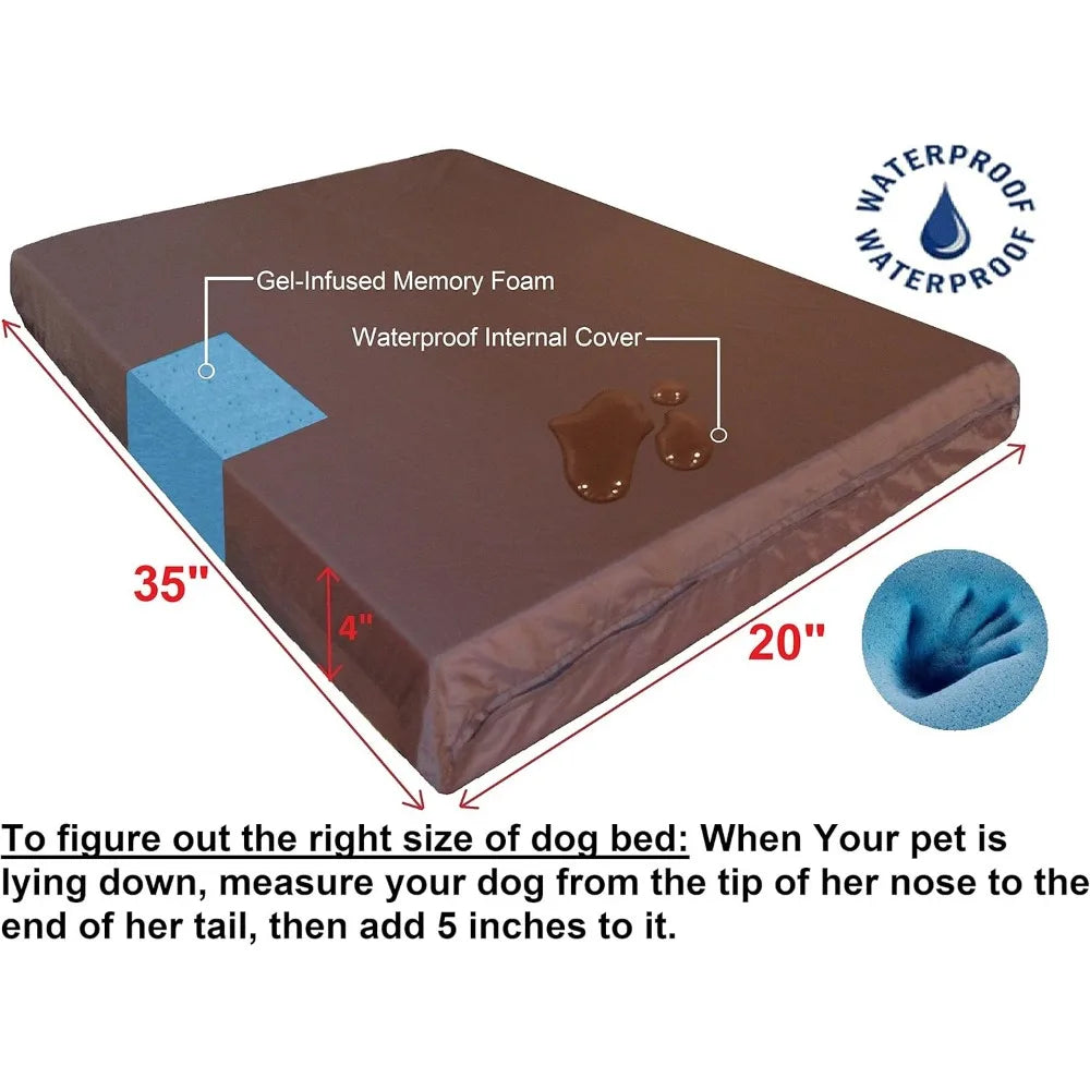 Orthopedic Small Medium Gel Memory Foam Pet Dog Bed