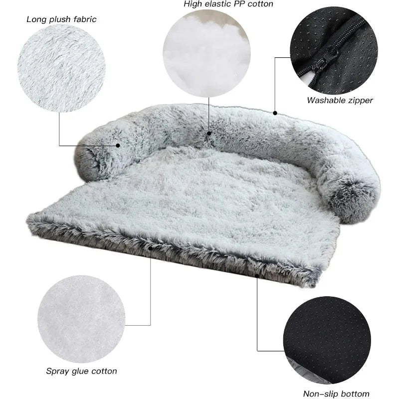 Calming Dog Bed Fluffy Plush Dog Mat