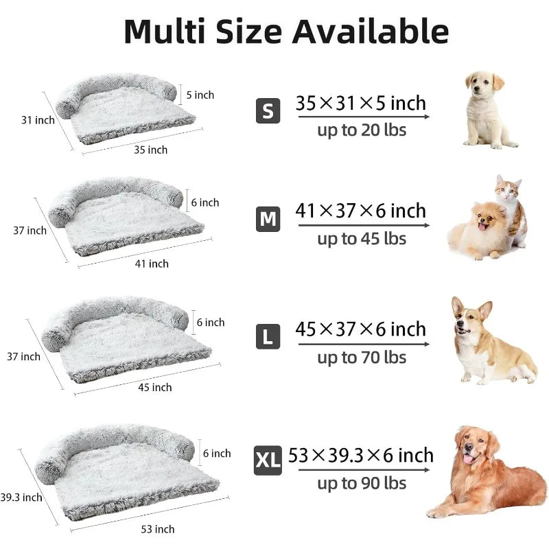 Calming Dog Bed Fluffy Plush Dog Mat
