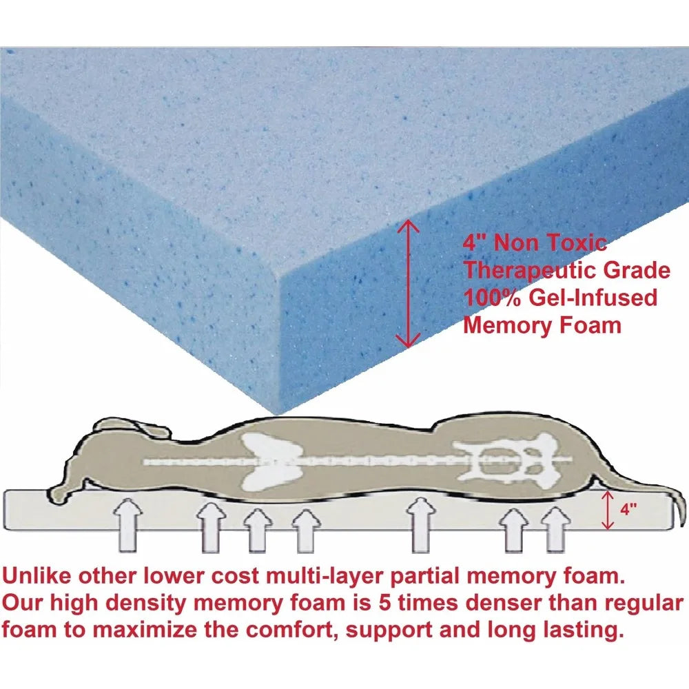 Orthopedic Small Medium Gel Memory Foam Pet Dog Bed