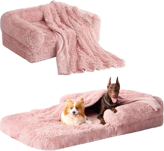 Foldable Human Dog Bed for Adult, Orthopedic Memory Foam Dog Bed