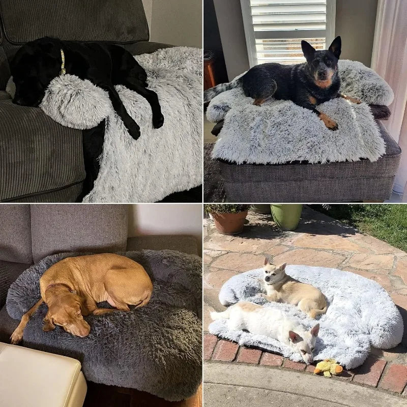 Calming Dog Bed Fluffy Plush Dog Mat